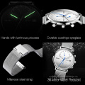 Reloj de pulsera milanesa de acero inoxidable de cuarzo de marca OLEVS, relojes de pulsera con personalidad fresca, reloj impermeable de alta calidad para hombres